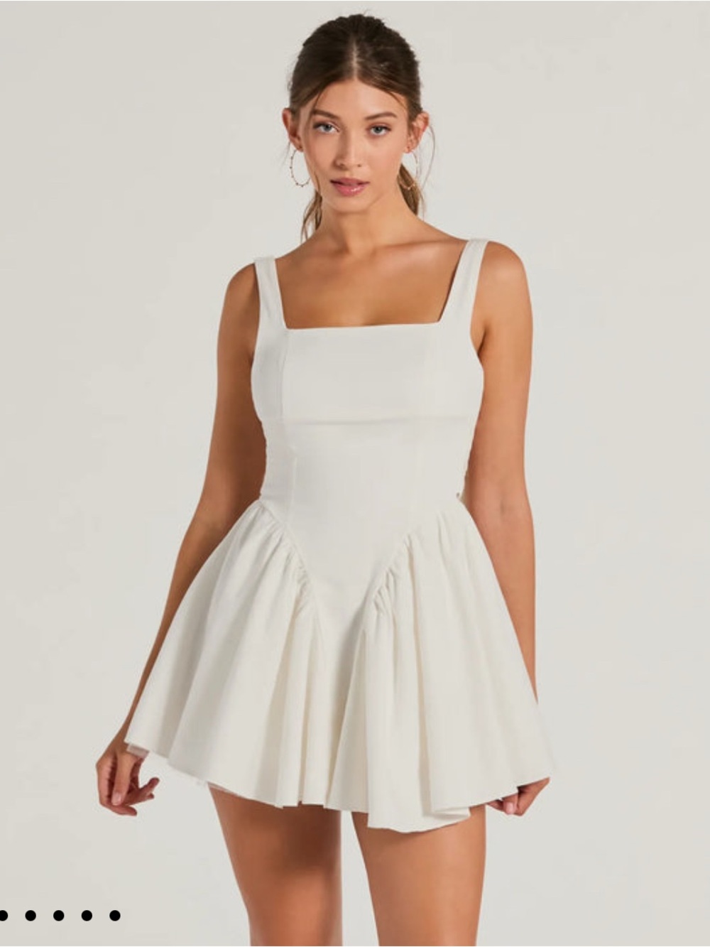 Windsor Cream Square-Neck Mini Dress